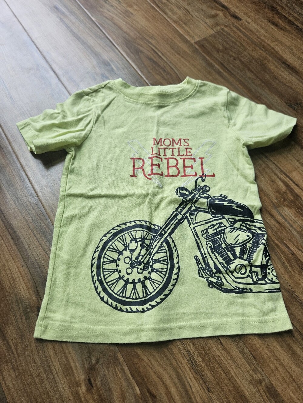 Wonderkids Lime Green Motorcycle Graphic Tee 4t